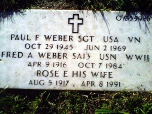 Marker for Paul and his Parents. Leslie Jones