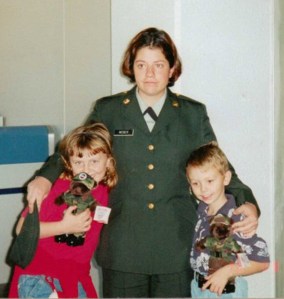 Leslie Jones with Paul's great neice and Nephew. Leslie joined the Army to following in Paul's and John's footsteps.